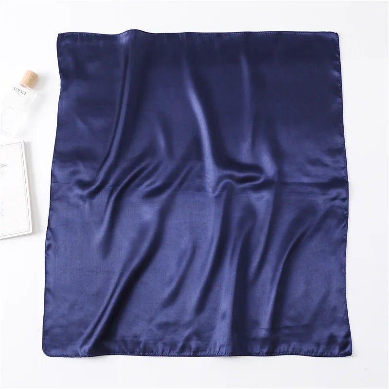 New Fashion Silk Square Scarf For Women 60cm Satin Neck Hair Tie Band Bag Warp Soft Neckerchief Hijabs Head Female Foulard