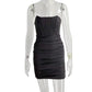 Mozision Satin Strapless Ruched Dress For Women Summer Off-shoulder Sleeveless Bodycon Party Clubwear Mini Dresses Vestidos