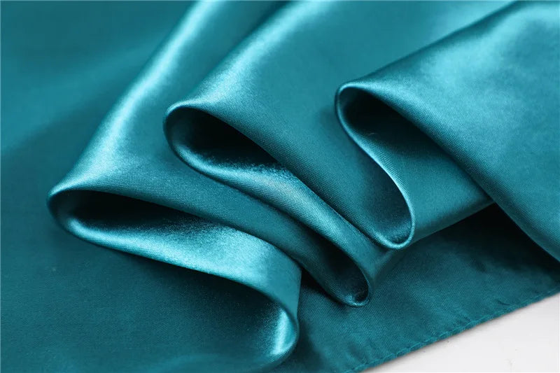 New Fashion Silk Square Scarf For Women 60cm Satin Neck Hair Tie Band Bag Warp Soft Neckerchief Hijabs Head Female Foulard