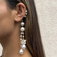 Long Tassel Geometric Imitation Pearl Chain Clip Earrings No Pierced Ear Cuff Cartilage Elegant Female Women Jewelry