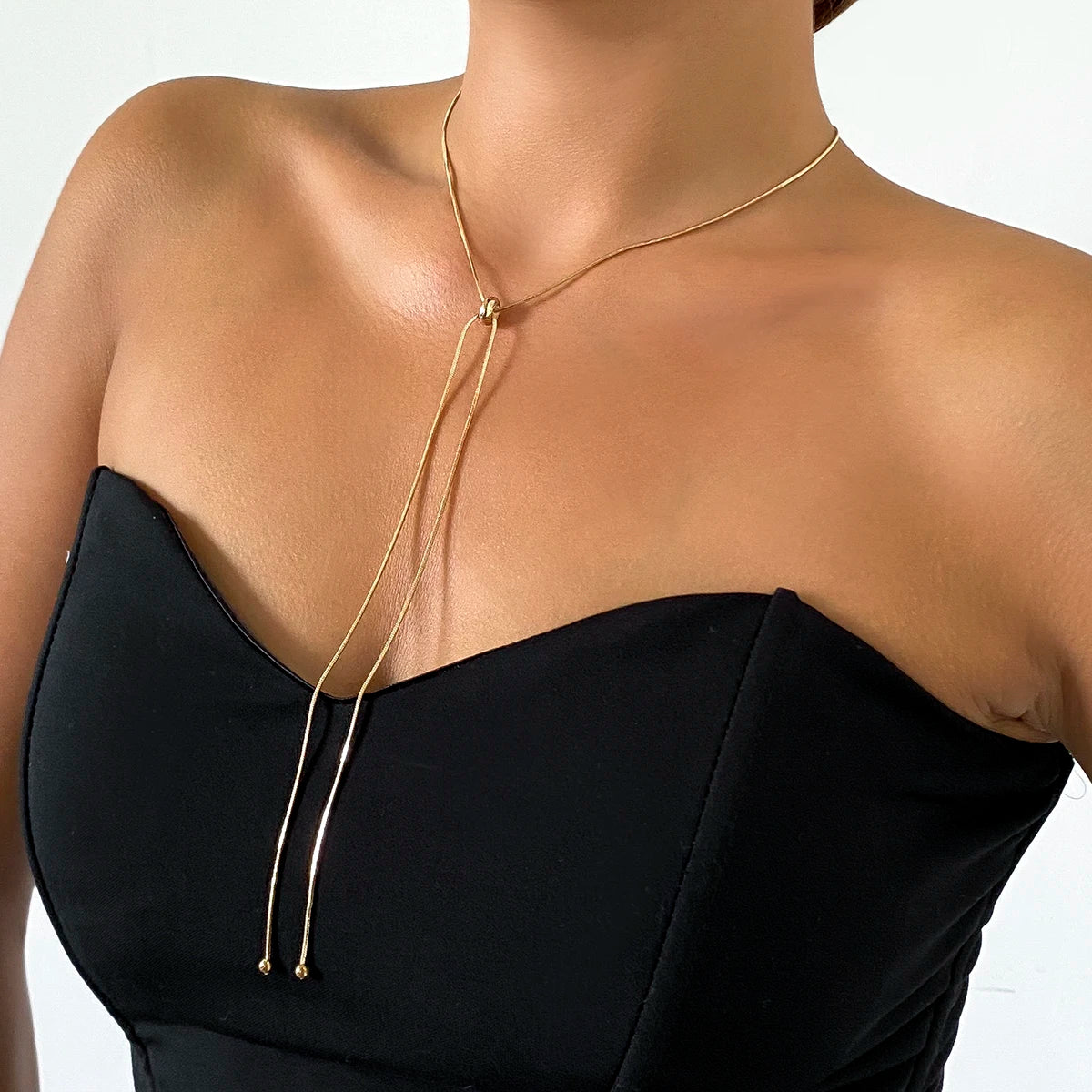 Kpop Snake Chain Choker Necklace for Women Wedding On The Neck Temperament Ball Pendant Thin Link Party Jewelry