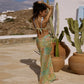 Paisley Print 3 Piece Bikinis Set with Long Skirt Sexy Summer Beach Vacation Outfits Woman Resort Wear
