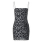 Sparkling Sequin Leopard Print Mini Dress Nightclub Outfits for Women Hot Sexy Bodycon Dresses