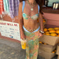 Paisley Print 3 Piece Bikinis Set with Long Skirt Sexy Summer Beach Vacation Outfits Woman Resort Wear
