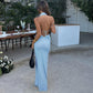 New Sexy Women's Bare Chest And Backless Dress European And American Styles Ankle Skirts  Popular In Spring And Summer 2024