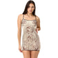 Art Print Dress Women Low-Neck See Through Skinny High Elasticity Sexy Midnight Summer New Trend Hottie Mini Bodycon