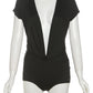 Sexy Coquette Romper Women Shorts Sleeve Deep V-Neck Patchwork Knot Ruched Sash Midnight Club Skinny Street Playsuits