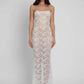 Lace See Through Sexy Midi Dress For Women Fashion Off-shoulder Strapless Sleeveless Backless Bodycon Club Party Dress