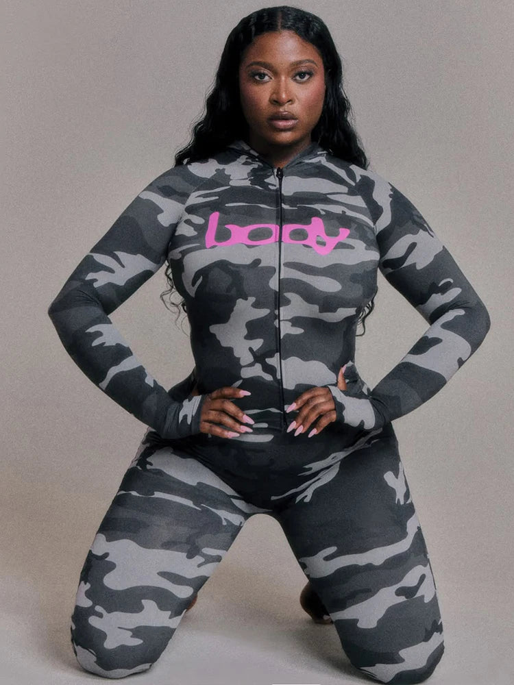 Letter Leopard Print 2 Piece Set Women Casual Zip Hooded Crop Jacke+Leggings Matching Stretch Sporty Street Outfits