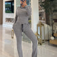 Striped Print 2 Piece Set Women Trend Hooded Full Sleeve T-Shirt+Drawstring Pants Fashion Casuals Street Sporty Suits