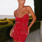 Sequins Backless Sexy Mini Dress Women Spaghetti Strap Off-shoulder Backless Sleeveless Sparkle Club Party Skinny Dress
