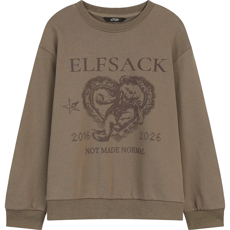 Women's Sweatshirt with Graphic and Slogan Print, Everyday Outdoor Top