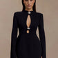 Hollow Out Long Sleeve Sexy Blazer Dress Women Elegant Autumn Winter New Cut Out High Waist Club Party Blazers Dresses