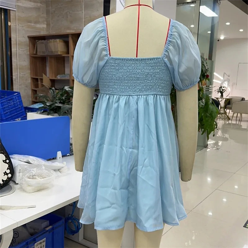 Roleplay The Shining Twins Cosplay Dress 1980 Horror Movie Disfraz Costume Women Halloween Carnival Party Outfits