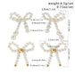 2Pairs/Set Elegant Imitation Pearl Bow Bowknot Stud Earrings for Women Wed Bridal Korean Fashion Piercing Earrings Jewelry Gift