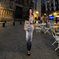 3d Denim Print Dress Two Piece Set Tube Top and Long Skirt Matching Sets Sexy Clubwear Outfits Women Fall 2023