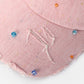 Women's Distressed Denim Baseball Cap with Colorful Beads, Light Blue Frayed Brim Hat for Beach, Sweet Street Accessory