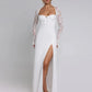 Lace Long Sleeve Sexy Maxi Dress Women Autumn New Square Collar Backless Lace-up High Split Sexy Club Party Long Dress