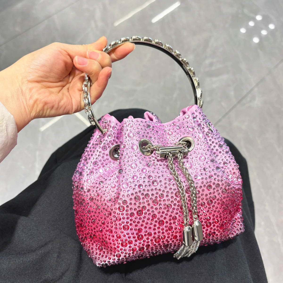 Rhinestones Evening clutch Bag Purses and handbag luxury Designer shoulder bag Shiny Crystal Clutch purse bucket bag