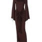 Long Sleeve Draped Ruched Sexy Maxi Dress Women Autumn Winter O Neck High Waist Bodycon Club Party Long Dress Elegant