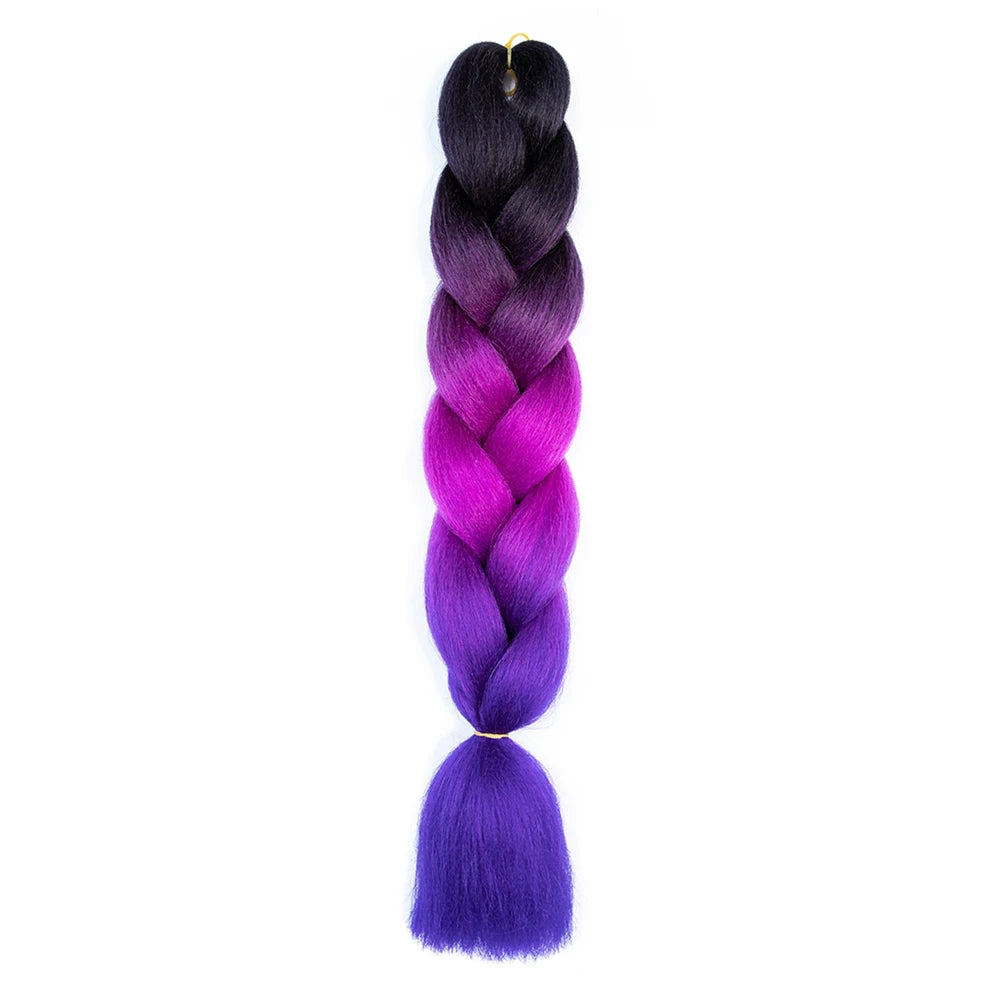 24 Inch Jumbo Braids Extensions Synthetic Braiding Hair Afro Ombre Color kanekalon Hair for Children Braid