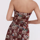 Off-shoulder Backless Print Mini Dress For Women Robe Fashion Strapless Sleeveless Bodycon Club Party Printed Dress