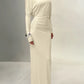 One Shoulder Backless Sexy Maxi Dress Women Autumn Fashion Long Sleeve Ruched Bodycon Club Long Dresses Elegant dress