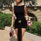 Sleeveless Draped Backless Short Dresses Black Luxury Cocktail Party Evening Dresses Elegant Woman Outfits