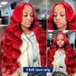 Hot Red 13x6 Hd Lace Frontal Wigs Human Hair Wig Brazilian Red Colored Body Wave 13x4 Lace Front Wig For Black Women