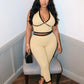 Patchwork Lace 2piece Set Women Halter Bandge Bckless v-Neck Vest+Elastic Waist Short Sexy Stretch Fashion Streetwear