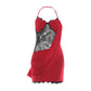 Lace Patchwork Dress Women Halter Low-Neck Folds Backless Sleeveless Skinny High Elasticity Sexy Hottie Party Bodycon