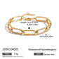 Zircon Star Metal Chain Bracelet Bangle Gold Plated Stainless Steel Watproof Summer Trendy Wrist Jewelry For Women