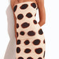 Square Collar Sexy Hollow Backless Dress Women Fashion Simple Art Print Split Sleeveless Elegant Party Club Long Bodycon