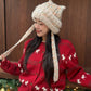 Cute Sweet Cat Ear Pom Pom Plush Warm Knit Beanie For Women