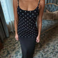 Spaghetti Strap Polka Dot Sexy Maxi Dress Women Gown Elegant Sleeveless Backless Bodycon Club Party Long Dresses Female