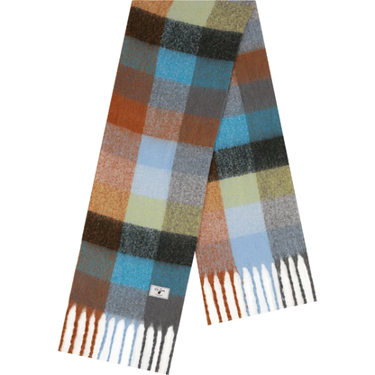 Retro Plaid Striped Plush Scarf for Women