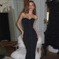 Elegant Strapless Ruched Wrap Maxi Dress Black Burgundy Evening Gown Party Dresses Woman Clothing
