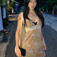 Patchwork Lace Dress Women Floral Print v-Neck Sleeveless Backless Summer Sweet Style Streetwear Skinny Mini Bodycon