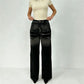 Women Water Washed Denim Pants Low Rise Retro Gradient Loose Straight Leg Jeans with Pockets Vintage Streetwear