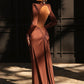 Backless Maxi Dress Women Shoulder Pads Long Sleeve Waistless Peach Buttocks Ruched Elegant Banquet Skinny Vestidos