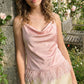 Women Feather Tank Top Summer High Street Sleeveless Fluffy Fur Cami Tops Flowy Fringe Y2k Going Out Crop Tops