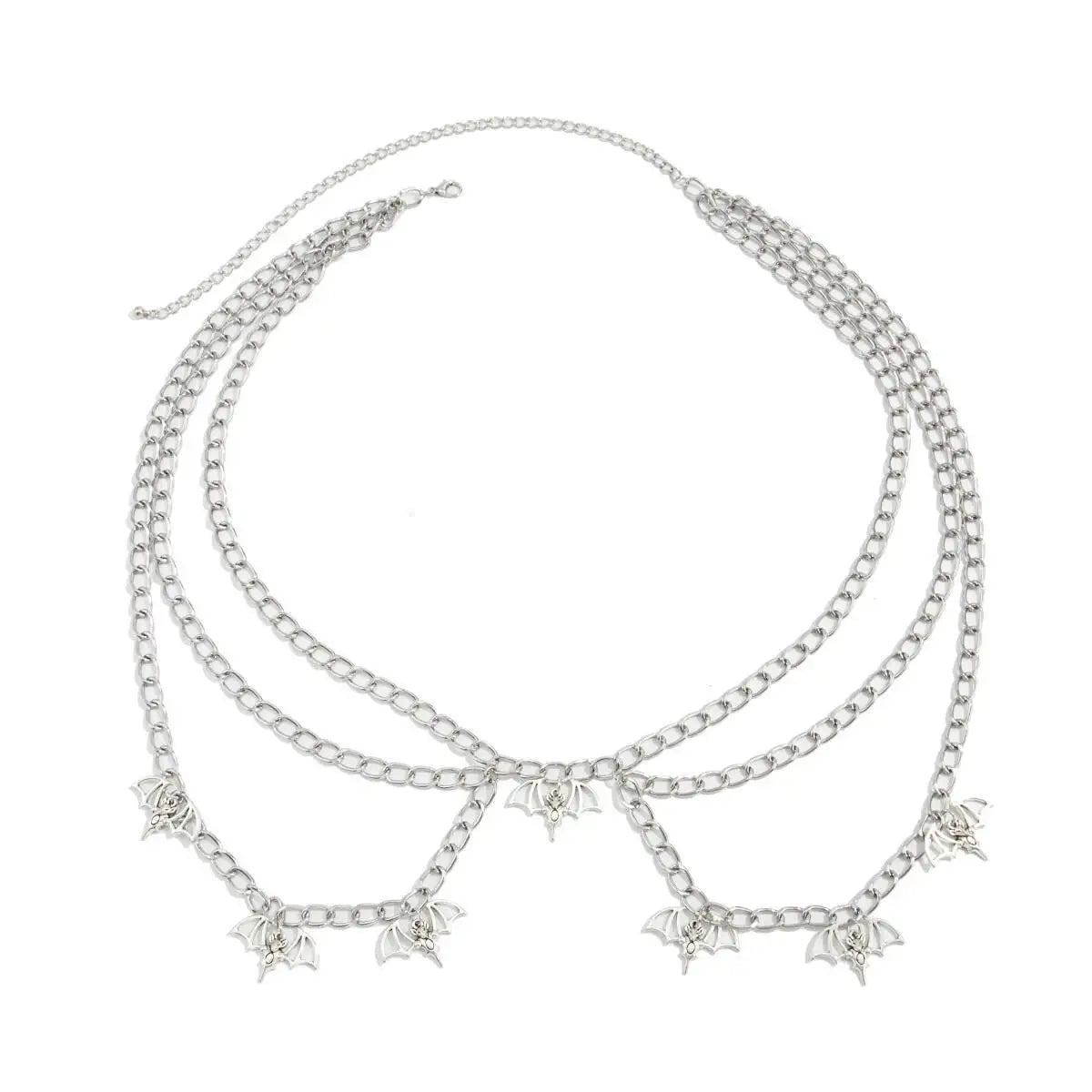 Gothic Multi-Layer Metal Belly Waist Chain for Women, Spider Web Bat, Halloween Party, Body Jewelry Accessories, Gift, Fashion