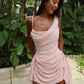 Ruffles Tassel Dress Women Folds Low-Neck Patchwork Mesh Sleeveless Sweet Elegant Prom Party Summer Chic Mini Bodycon