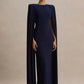 Cape Sleeve Sexy Maxi Dress Women Gown Elegant Fashion Zipper O Neck High Waist Split Club Party Long Dresses Female
