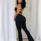 Hollow Cross Halter Jumpsuit Backless Sleeveless Square Metal Rings Peach Buttocks Midnight Sexy Workout Overalls