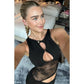 Sleeveless Cutout Backless Maxi Dresses See Through Lace Spliced Black Vestidos Ladies Party Dress Elegant