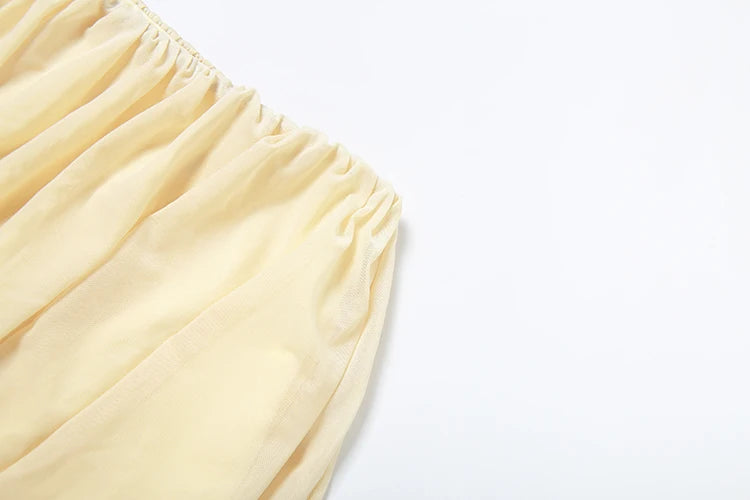 Ruched 2-Piece Set Women Halter Backless Elegant Tank Tops+Waist Skirts Solid Sexy Summer Beach Party Matching Suits