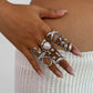 12Pcs/Set Vintage Metal Water Drop Open Ring for Women Trend 2025 Creative Geometric Ring Engagement Daily Jewelry Gift
