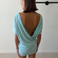 Deep V Neck Warp Sexy Mini Dress Women Elegant Short Sleeve Backless Ruched Bodycon Club Party Dress Female Clubwear