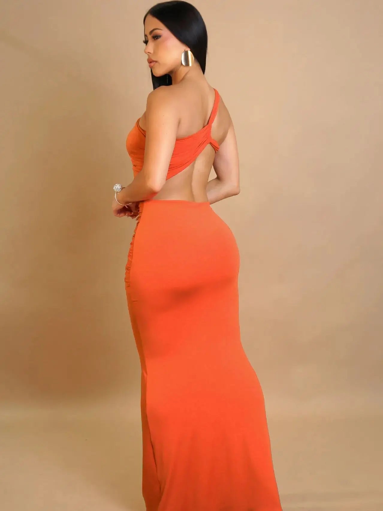 Waistless Dress Women Skew Collar Ruched Patchwork Backless Sleeveless Shirring Ribbon Summer Stretch Club Vestidos